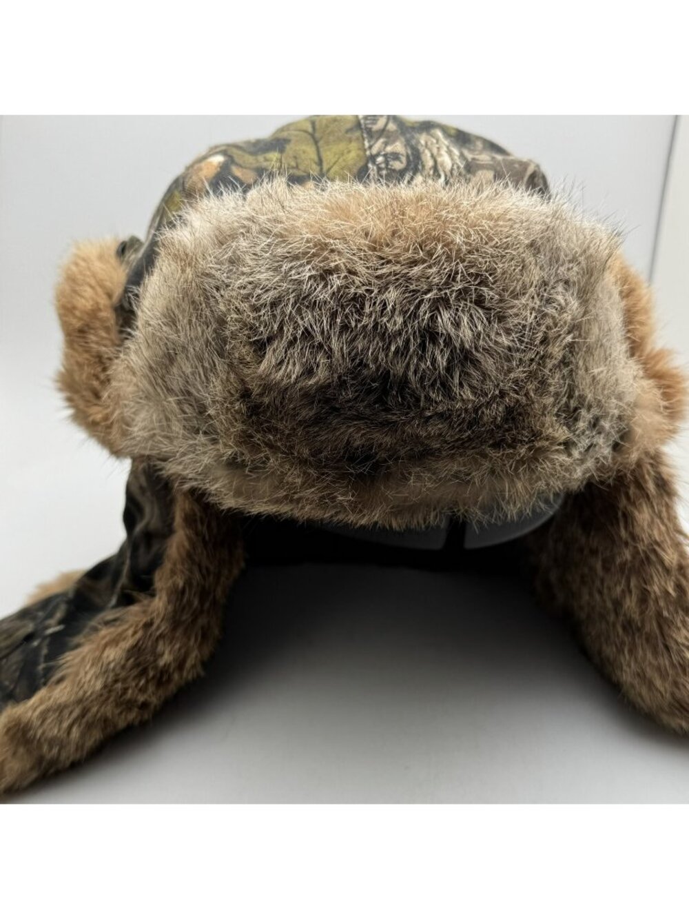 Yukon Tracks Camouflage Trapper Hat Rabbit Fur Lined Winter Hunting Cap Ear